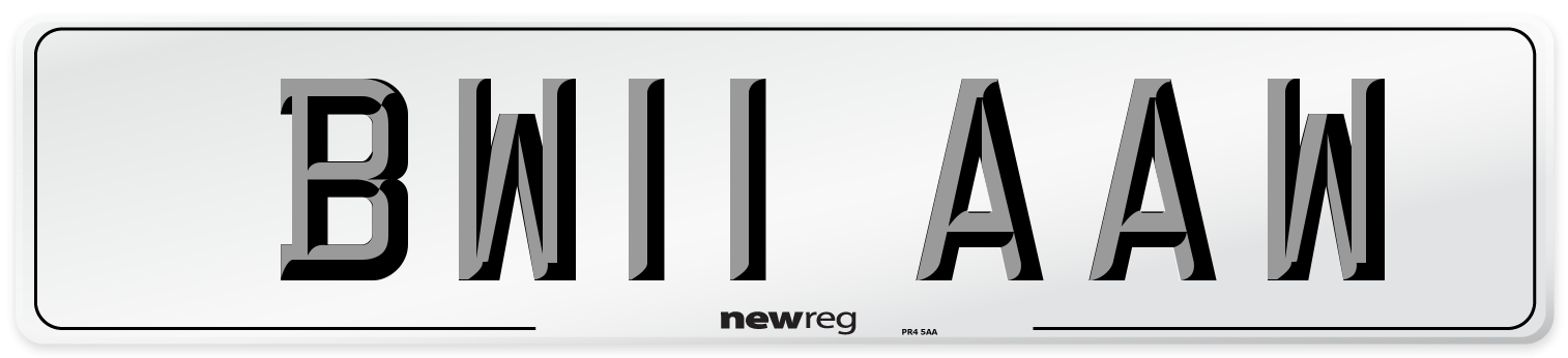 BW11 AAW Number Plate from New Reg